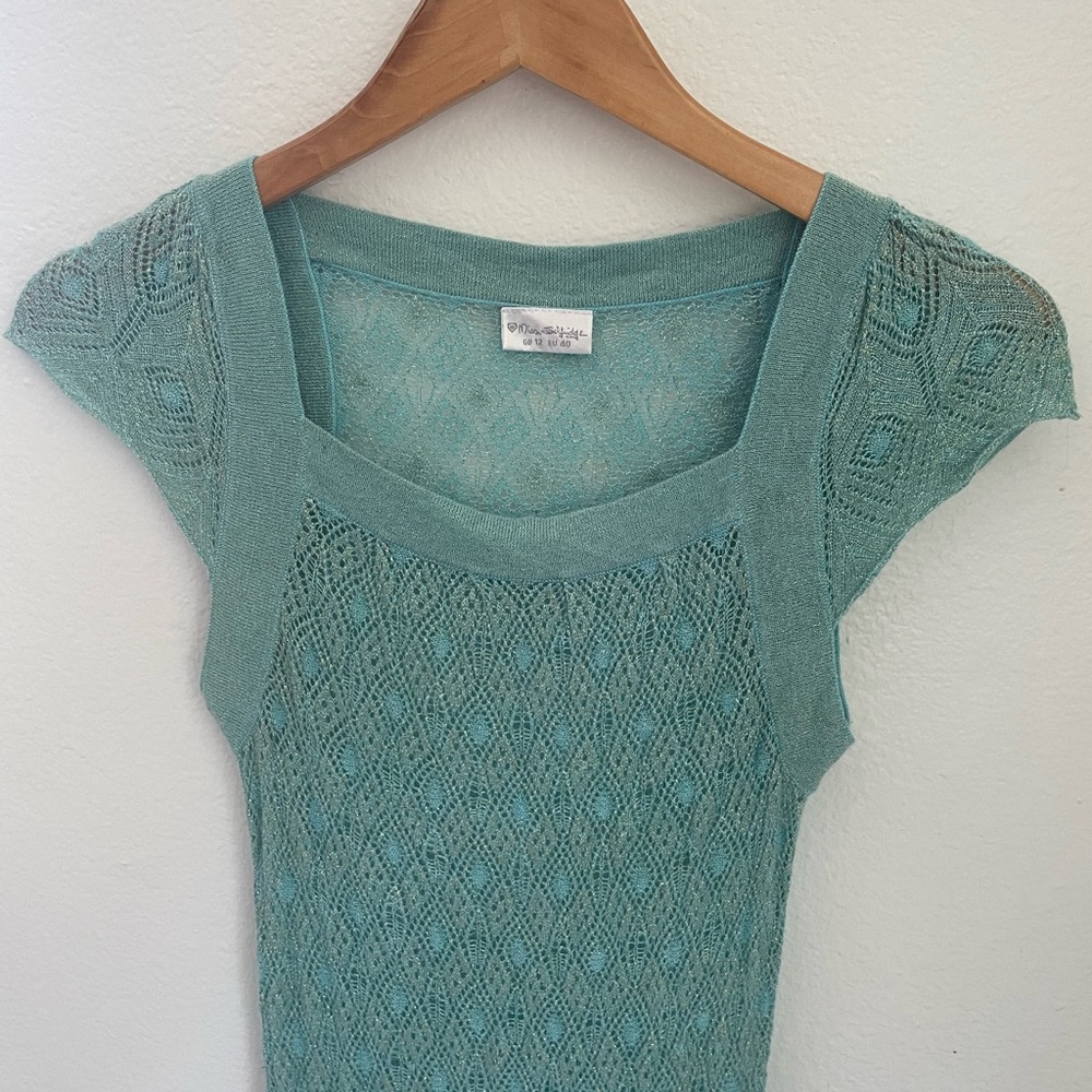 Miss Selfridge Mint Green Knit Midi Dress